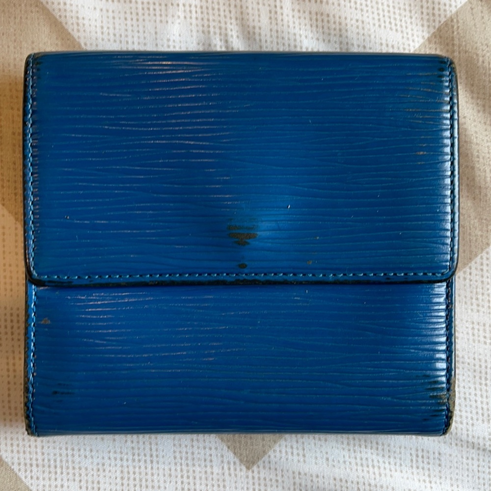 Louis Vuitton Blue Epi Compact Wallet
